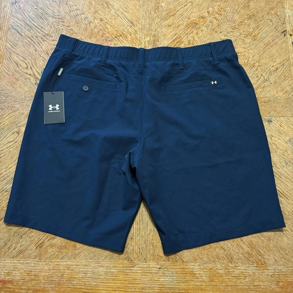 NWT Under Armour 1364409 UA Mens GOLF DRIVE Storm Navy Flat Front Shorts Sz 40 - Picture 2 of 7